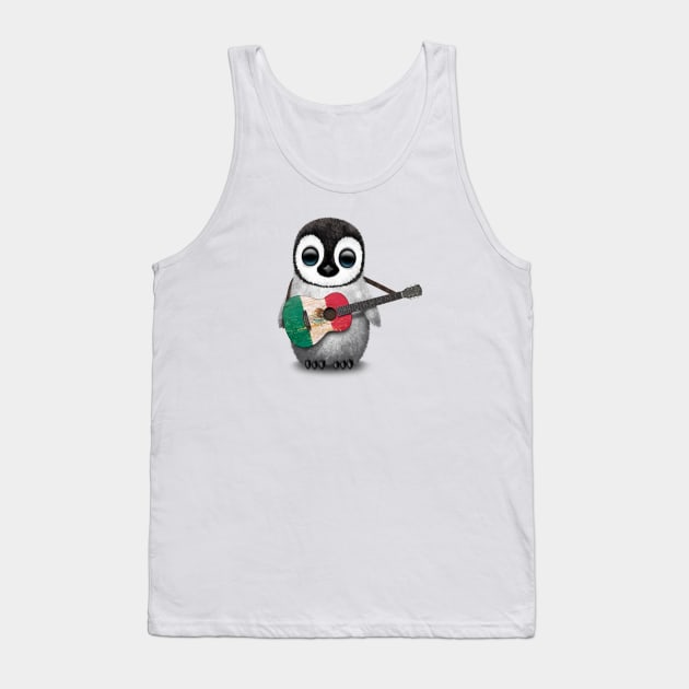 Baby Penguin Playing Mexican Flag Guitar Tank Top by jeffbartels